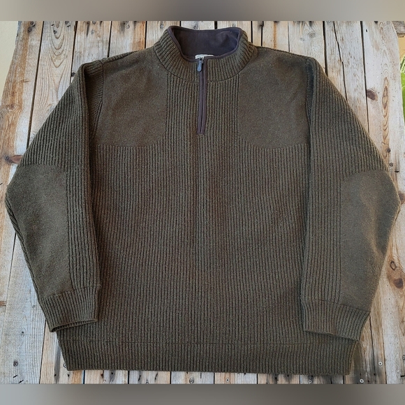 Vintage L.L. Bean Merino Lambs'wool Knit Quarter Zip Mens size 2XL